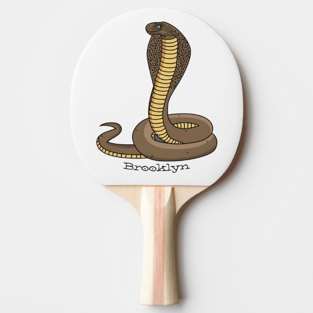 Pala De Ping Pong Ilustración de serpiente cobra marrón (Anverso)