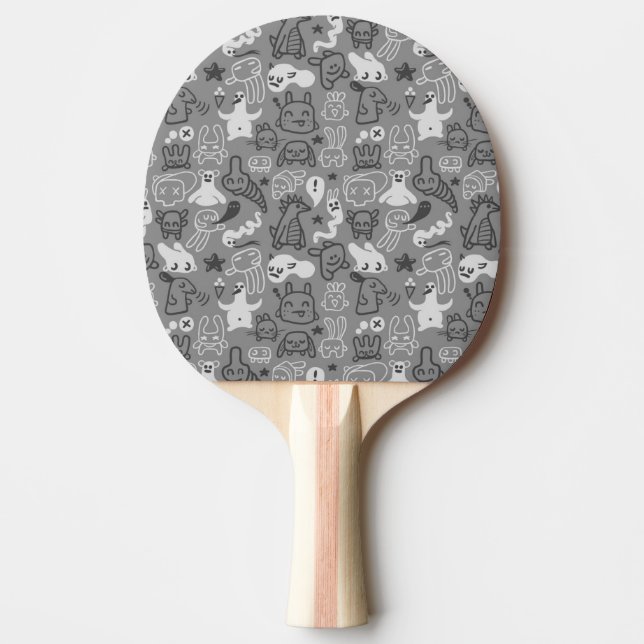 Pala De Ping Pong ilustracion del modelo de los doodles (Anverso)