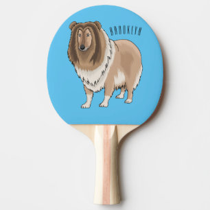 Pala De Ping Pong Ilustracion del personalizado del perro del collie