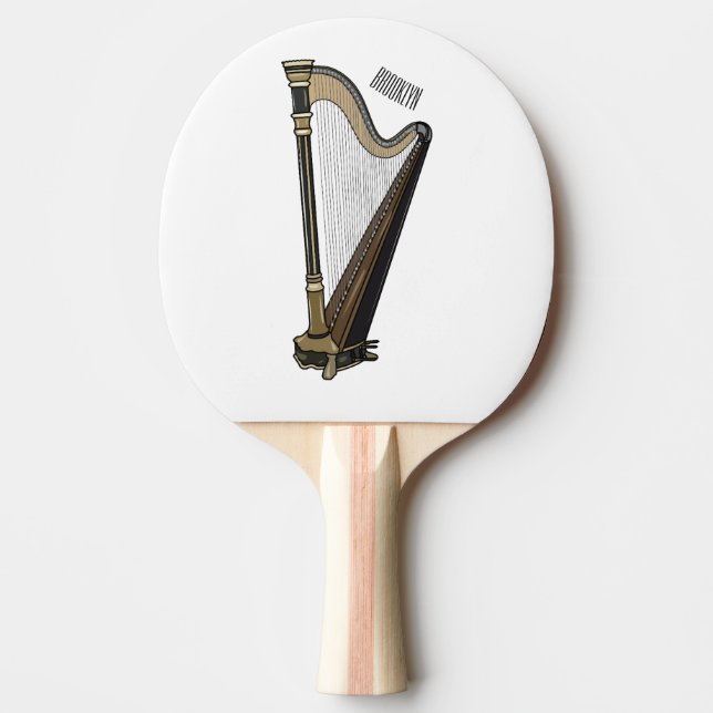 Pala De Ping Pong Ilustracion Harp personalizado (Anverso)