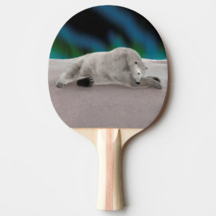 Pala De Ping Pong Ilustración pacífica de oso polar en la naturaleza