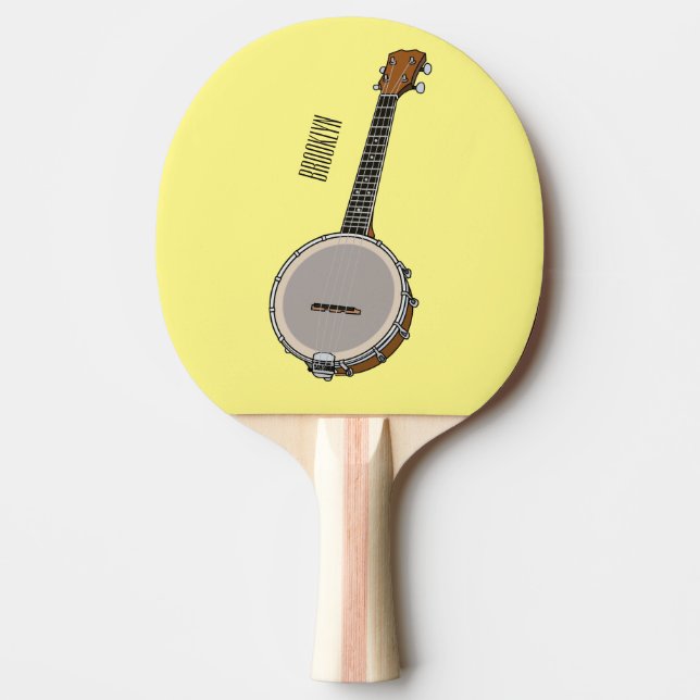 Pala De Ping Pong Ilustracion personalizado Banjo (Anverso)