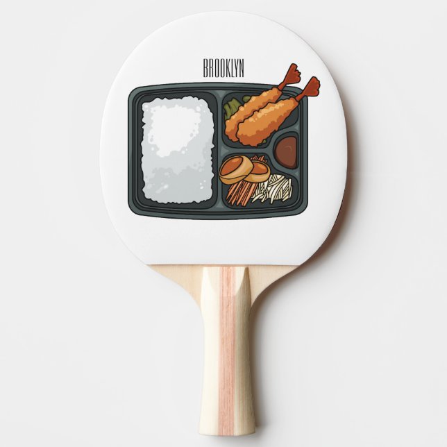 Pala De Ping Pong Ilustracion personalizado Bento (Anverso)