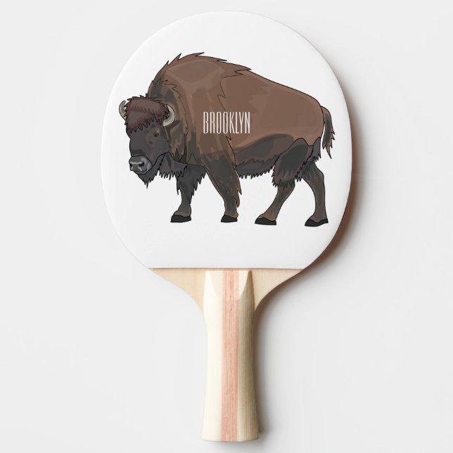 Pala De Ping Pong Ilustracion personalizado Bison (Anverso)