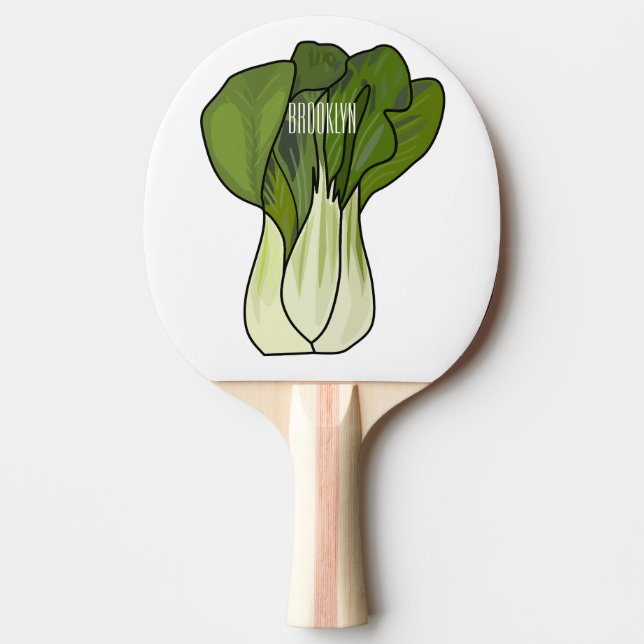 Pala De Ping Pong Ilustracion personalizado Bok choy (Anverso)