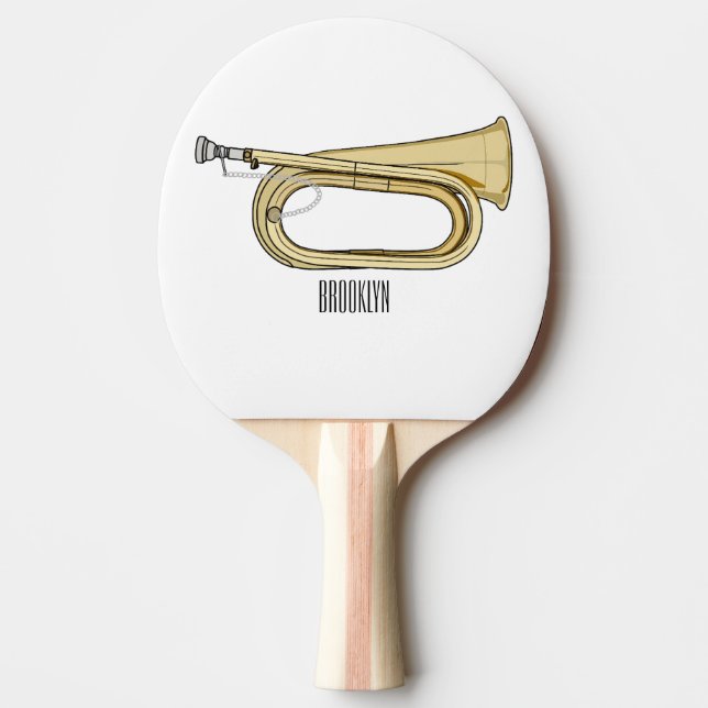 Pala De Ping Pong Ilustracion personalizado Bugle (Anverso)