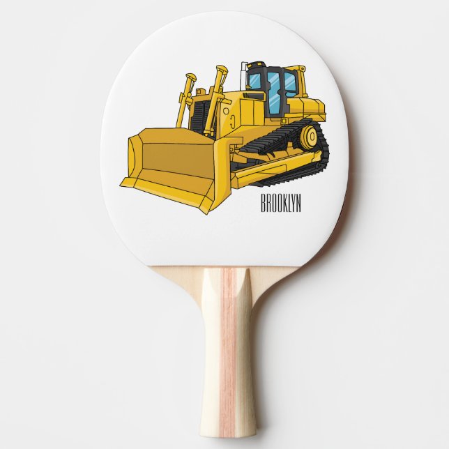 Pala De Ping Pong Ilustracion personalizado Bulldozer (Anverso)