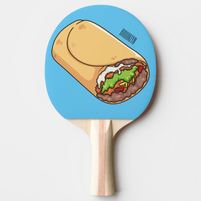 Pala De Ping Pong Ilustracion personalizado Burrito (Anverso)