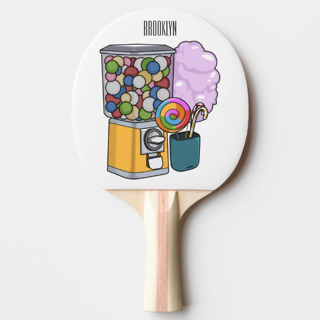 Pala De Ping Pong Ilustracion personalizado Candy (Anverso)