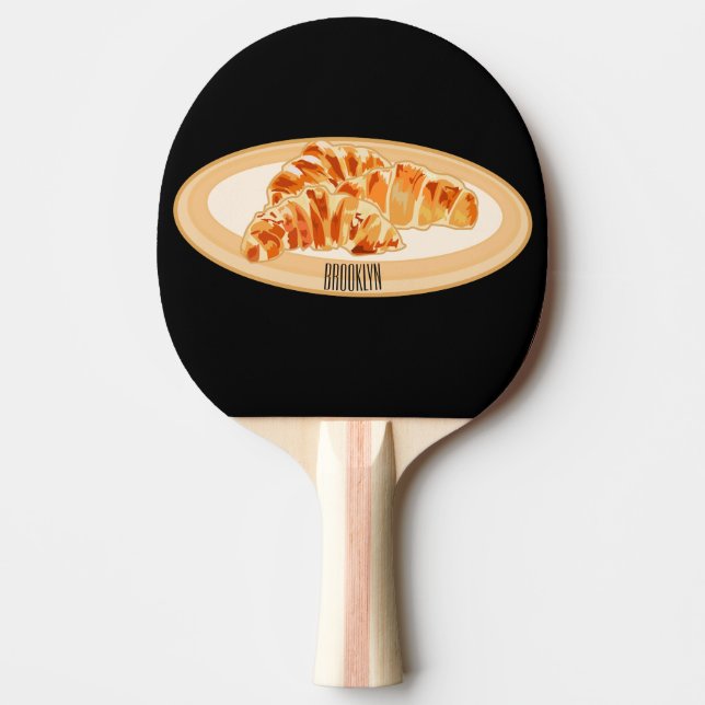 Pala De Ping Pong Ilustracion personalizado croissant (Anverso)