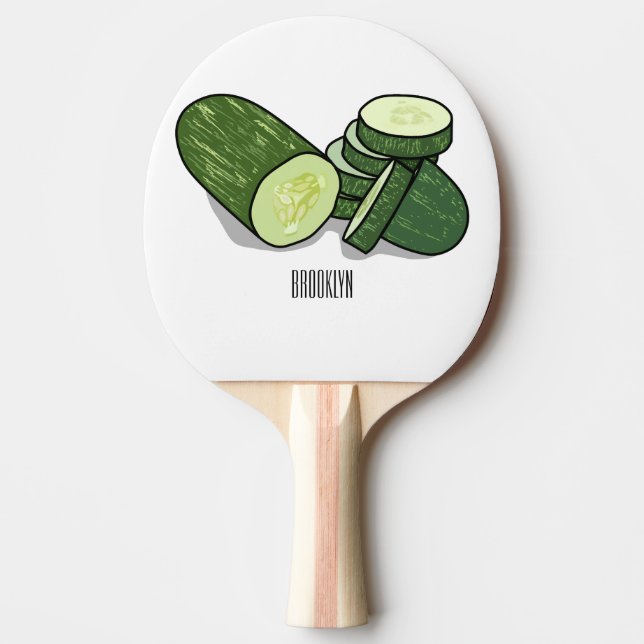 Pala De Ping Pong Ilustracion personalizado Cucumber (Anverso)