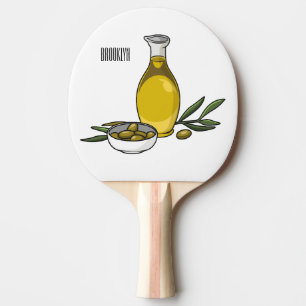Pala De Ping Pong Ilustracion personalizado de aceite de oliva