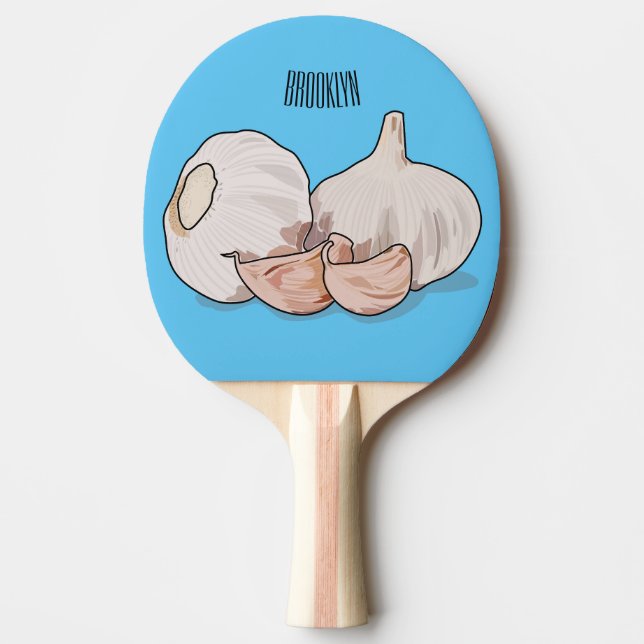 Pala De Ping Pong Ilustracion personalizado de ajo (Anverso)