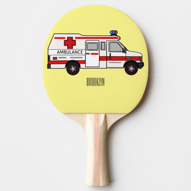 Pala De Ping Pong Ilustracion personalizado de ambulancia (Anverso)