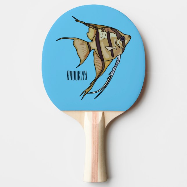 Pala De Ping Pong Ilustracion personalizado de Angelfish (Anverso)