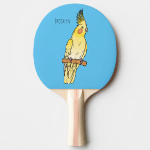 Pala De Ping Pong Ilustracion personalizado de aves de Cockatiel