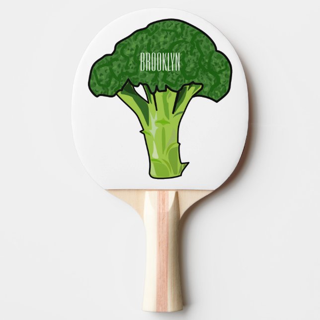 Pala De Ping Pong Ilustracion personalizado de Broccoli (Anverso)