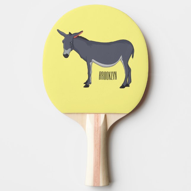 Pala De Ping Pong Ilustracion personalizado de burro (Anverso)