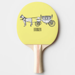 Pala De Ping Pong ilustracion personalizado de caballos y carruajes 