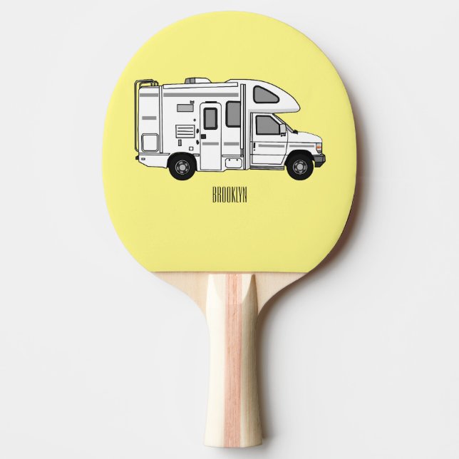 Pala De Ping Pong Ilustracion personalizado de Campervan (Anverso)
