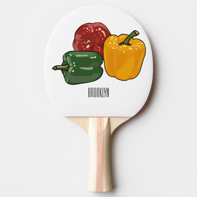 Pala De Ping Pong Ilustracion personalizado de Capsicum (Anverso)