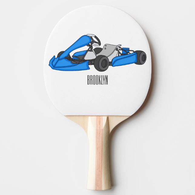 Pala De Ping Pong Ilustracion personalizado de carreras de Kart (Anverso)