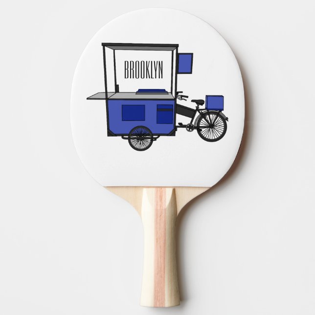 Pala De Ping Pong Ilustracion personalizado de carrito de alimentos (Anverso)