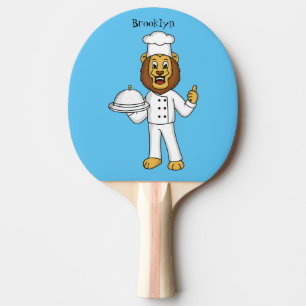 Pala De Ping Pong Ilustracion personalizado de chef de un bonito leó