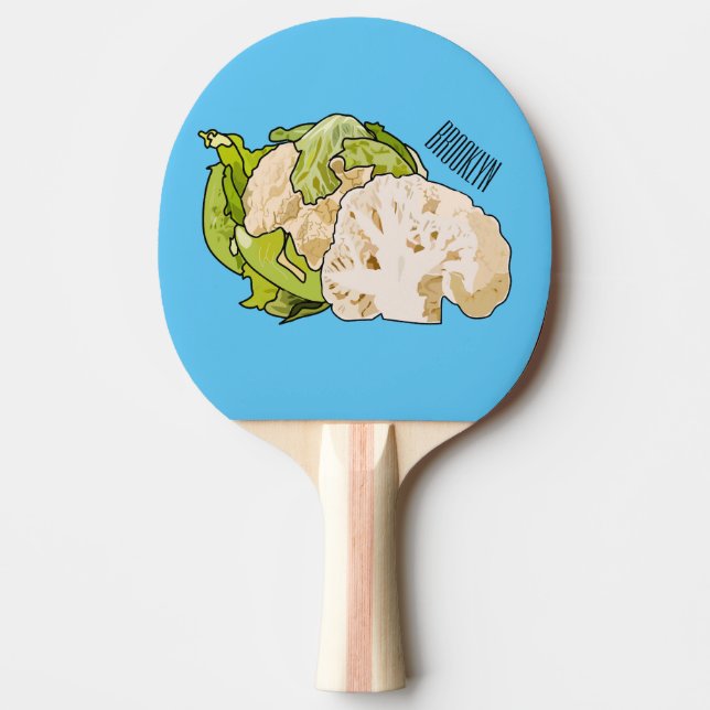 Pala De Ping Pong Ilustracion personalizado de coliflor (Anverso)
