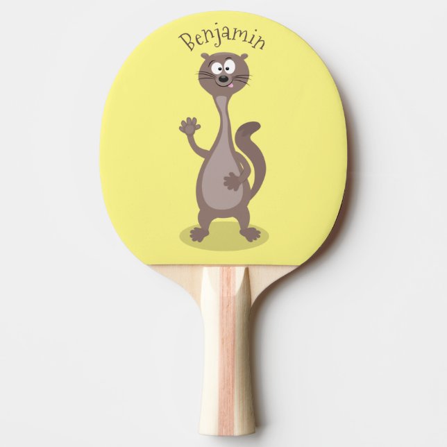 Pala De Ping Pong Ilustracion personalizado de comadreja divertida (Anverso)