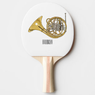 Pala De Ping Pong Ilustracion personalizado de cuerno francés