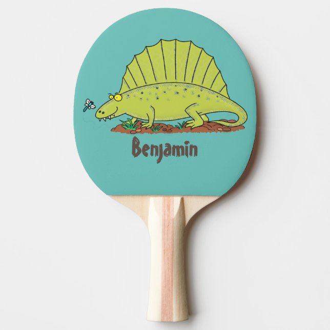 Pala De Ping Pong Ilustracion personalizado de dimetrodon verde lind (Anverso)