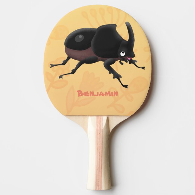 Pala De Ping Pong Ilustracion personalizado de escarabajo rinoceront (Anverso)