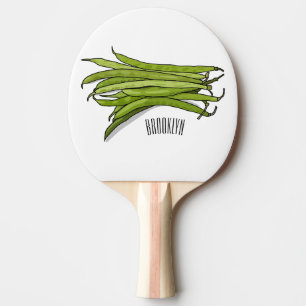 Pala De Ping Pong Ilustracion personalizado de frijol verde