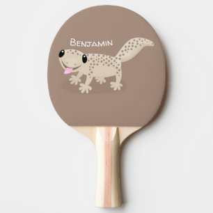 Pala De Ping Pong Ilustracion personalizado de gecko de color marrón