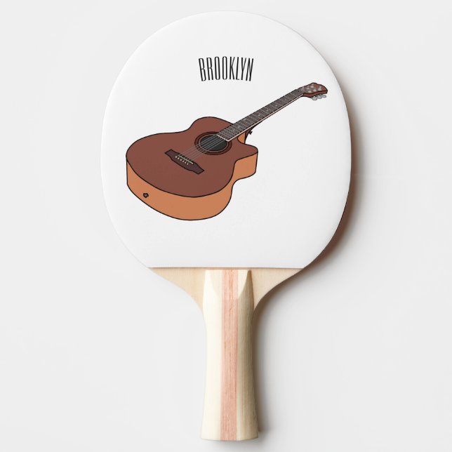 Pala De Ping Pong Ilustracion personalizado de guitarra acústica (Anverso)