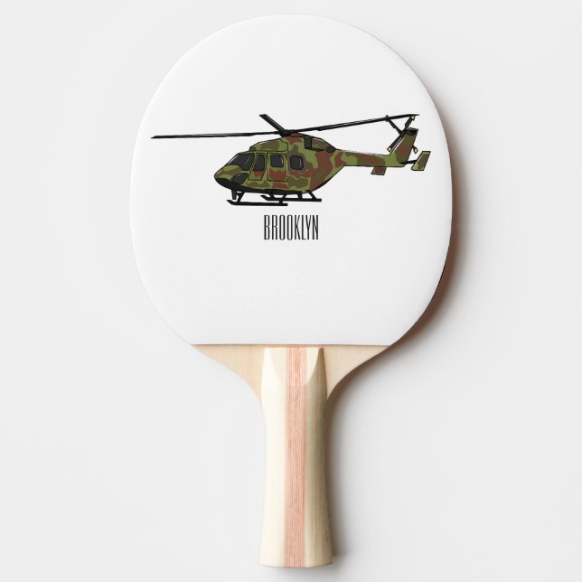 Pala De Ping Pong Ilustracion personalizado de helicópteros del ejér (Anverso)