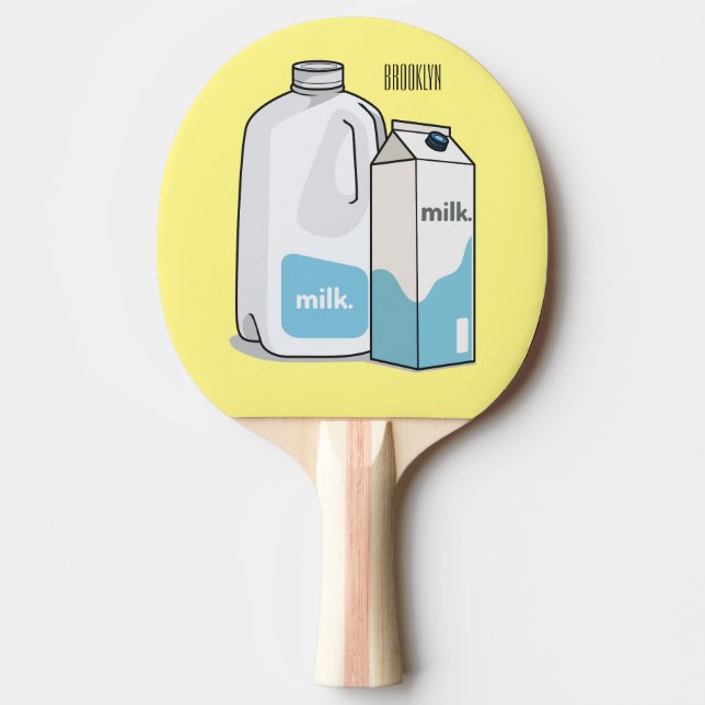 Pala De Ping Pong Ilustracion personalizado de leche (Anverso)