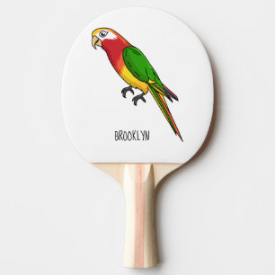 Pala De Ping Pong Ilustracion personalizado de loro feliz