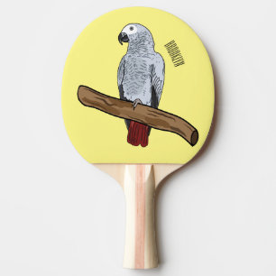 Pala De Ping Pong Ilustracion personalizado de loro gris africano