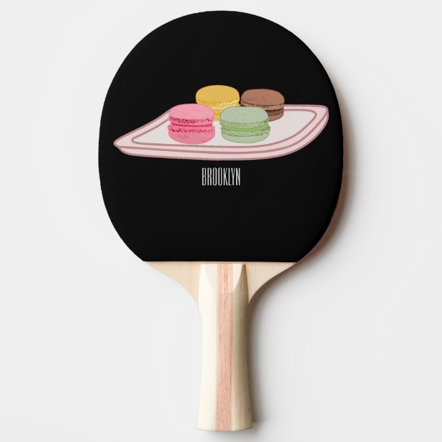Pala De Ping Pong Ilustracion personalizado de Macaron (Anverso)