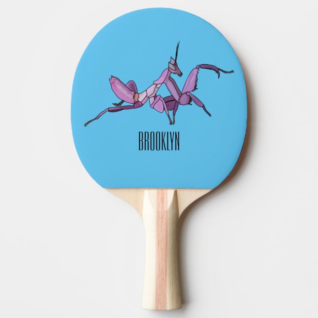 Pala De Ping Pong Ilustracion personalizado de mantis orquídea (Anverso)