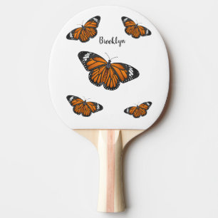 Pala De Ping Pong Ilustracion personalizado de mariposa monarca
