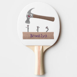 Pala De Ping Pong Ilustracion personalizado de martillo y clavos lin