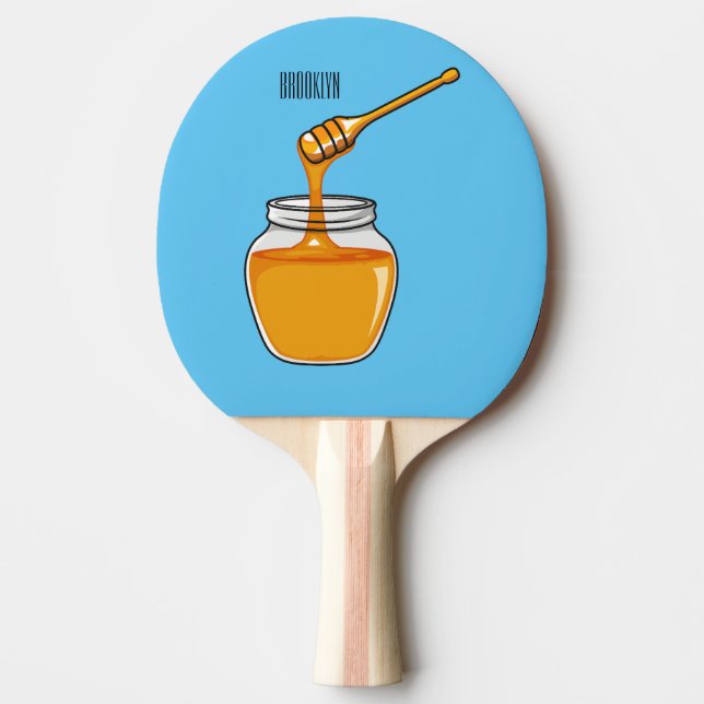 Pala De Ping Pong Ilustracion personalizado de miel (Anverso)