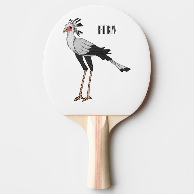 Pala De Ping Pong Ilustracion personalizado de pájaro de Secretario (Anverso)