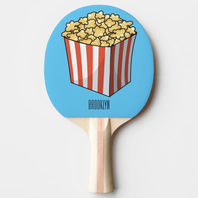 Pala De Ping Pong Ilustracion personalizado de palomitas (Anverso)