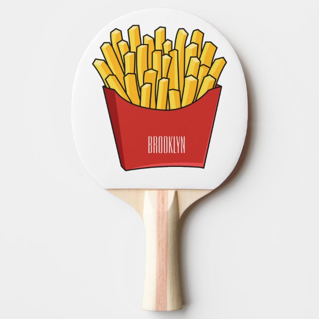 Pala De Ping Pong Ilustracion personalizado de patatas fritas (Anverso)