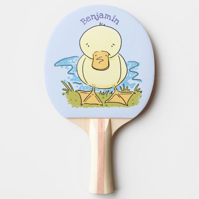 Pala De Ping Pong Ilustracion personalizado de pato amarillo (Anverso)