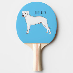 Pala De Ping Pong Ilustracion personalizado de perro argentino Dogo